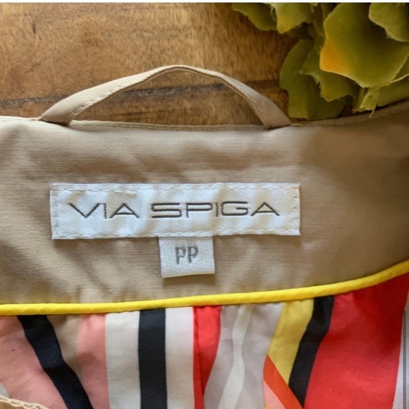 VIA SPIGA Sand Faux Leather Trim Water Repellent Soft Shell Parka Coat PP - Picture 7 of 15